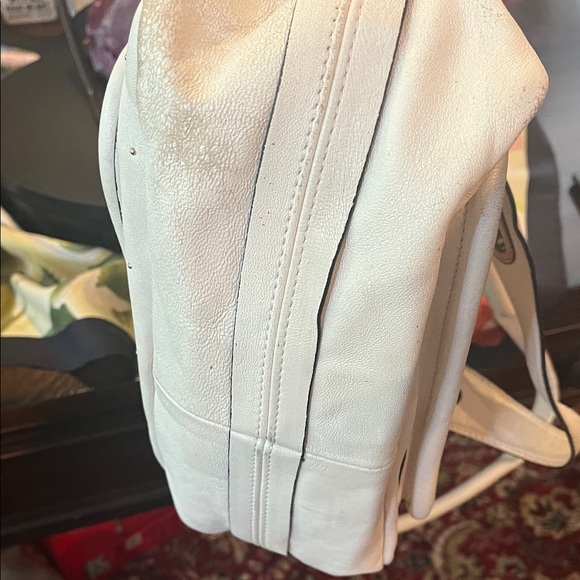 Chloe White Satchel with Gold Accents - Picture 17 of 17